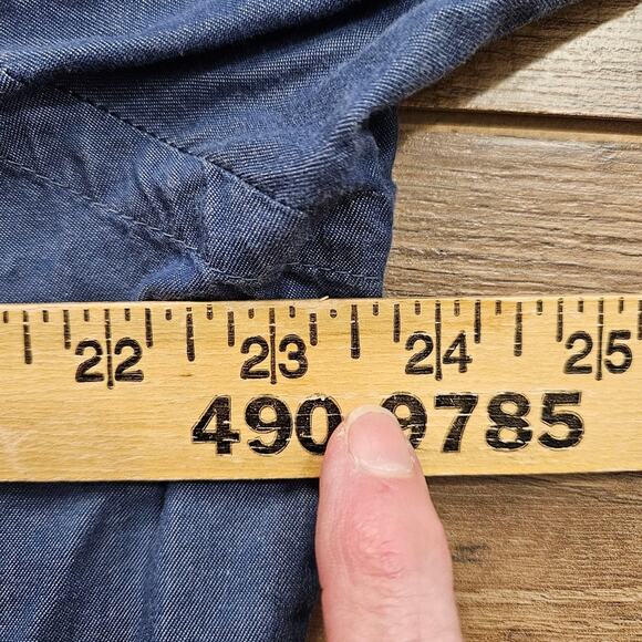 RAW Correctline By G-Star Mens Blue Snap Shirt Chambray Western Casual Barn - Picture 11 of 15